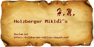 Holzberger Miklós névjegykártya