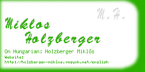 miklos holzberger business card